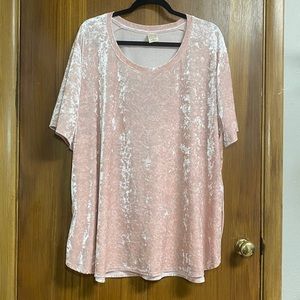 Faded Glory Pink Velvet Top size 4X